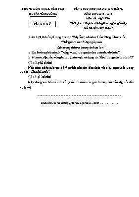 Đề thi chọn học sinh giỏi Ngữ văn lớp 6 - Năm học 2014-2015 - Trường THCS Nam Toàn